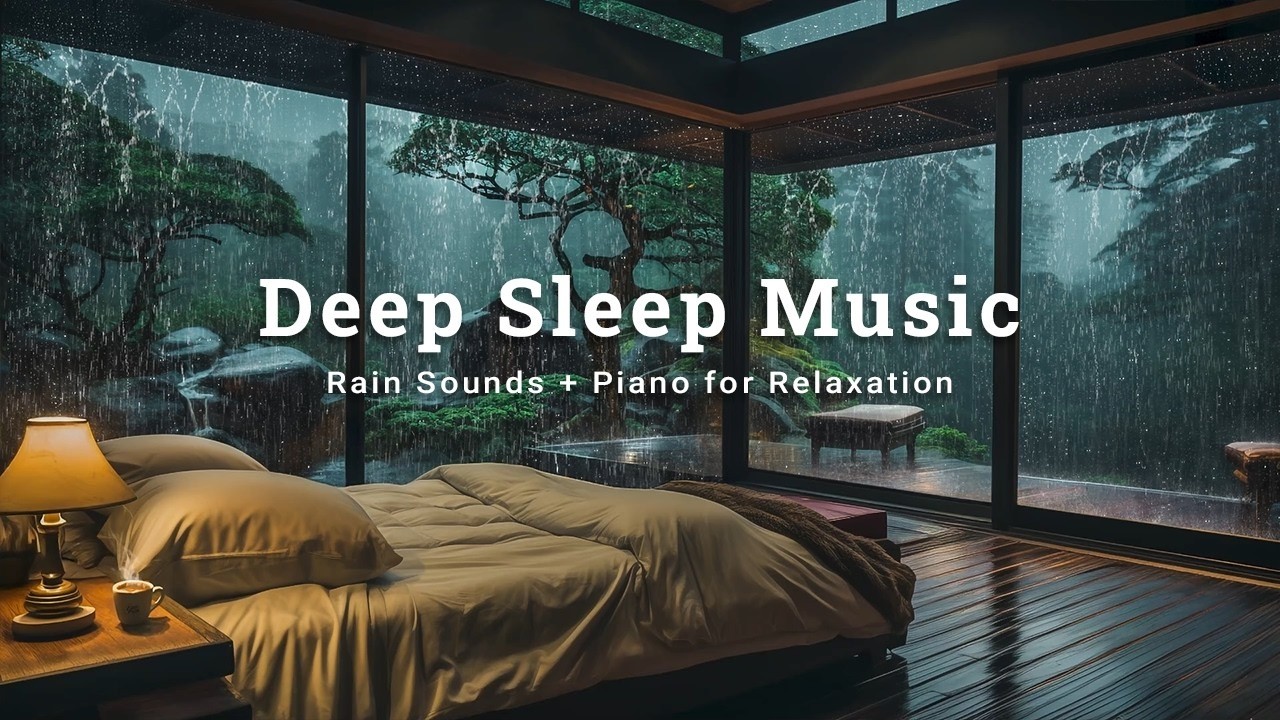 Relaxing Sleep Music – Rainstorm Outside the Window at Night