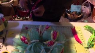 Wreath Making Deco Mesh adding Ribbon