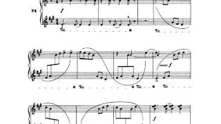 Béla Bartók Piano Mikrokosmos Volumen 3. 84. Merriment. Partitura