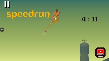 Getting over it speedrun with mod | no gravity hack | speedrun  under 5 minutes