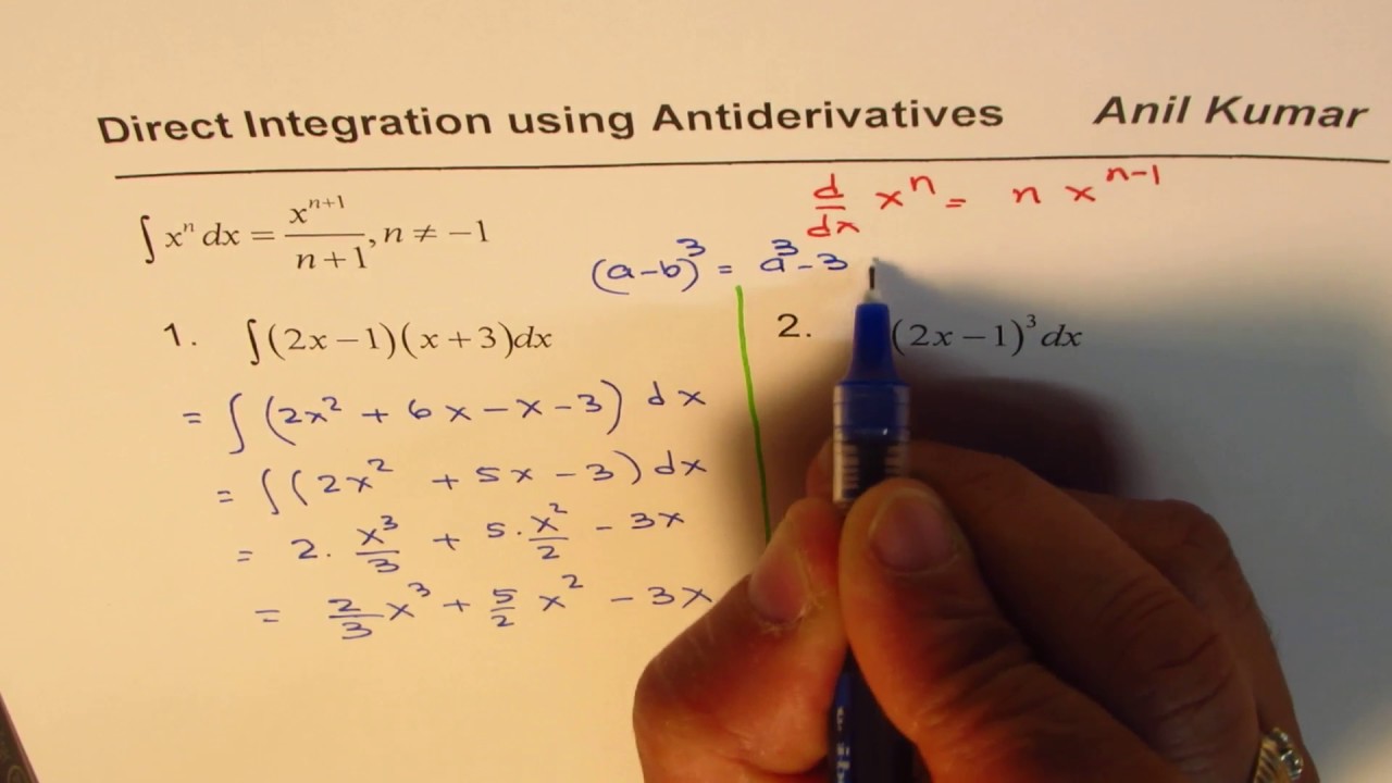 Expand and Simplify to Integrate Polynomials | Antiderivatives for Integration