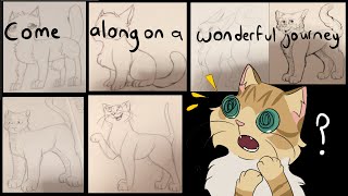 Sunbird reviews her cat drawings: 11-17 years old