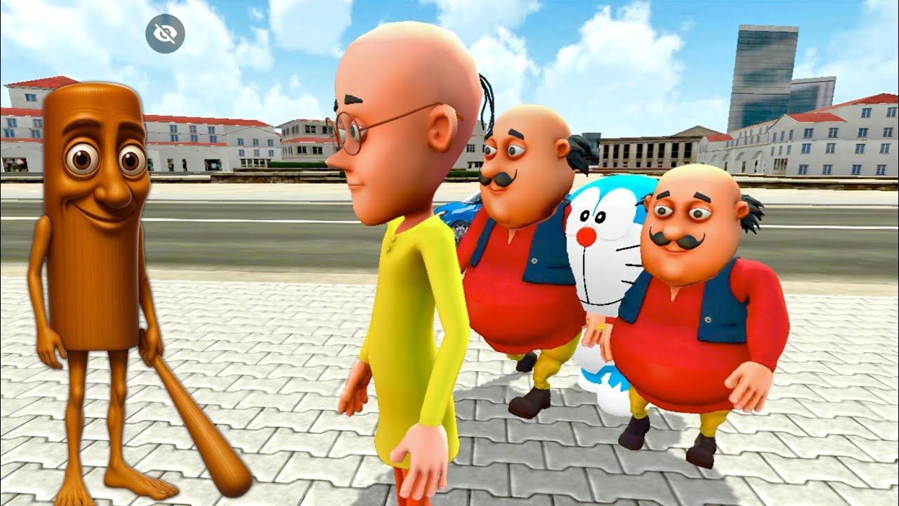🎮 Motu patlu and dorimon driving bike 🚲 fighting with police 🎮 Motu Patlu game play ⏯️