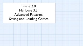 Twine 2.8: Harlowe 3.3: Advanced Patterns: Saving and Loading Games