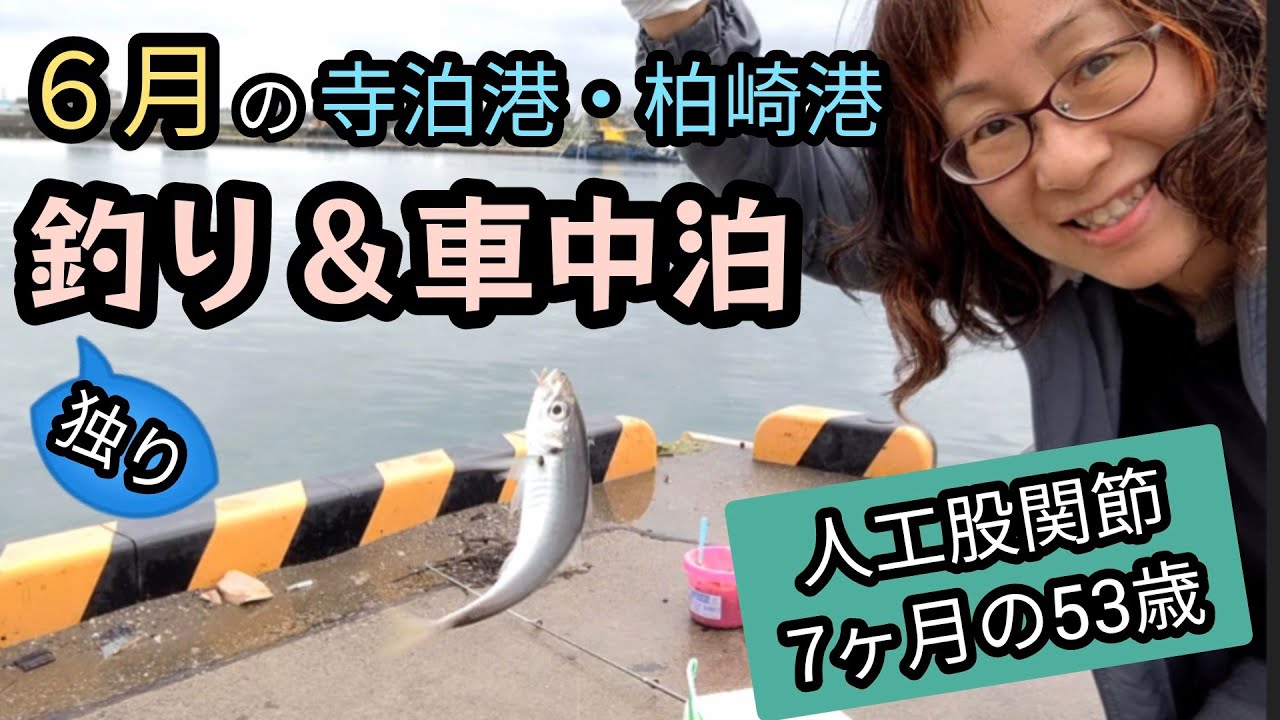 大アジ釣れた ウェイク車中泊 ソロ釣りキャンプ 人工股関節7ヶ月目 50代お一人様女子 Youtube