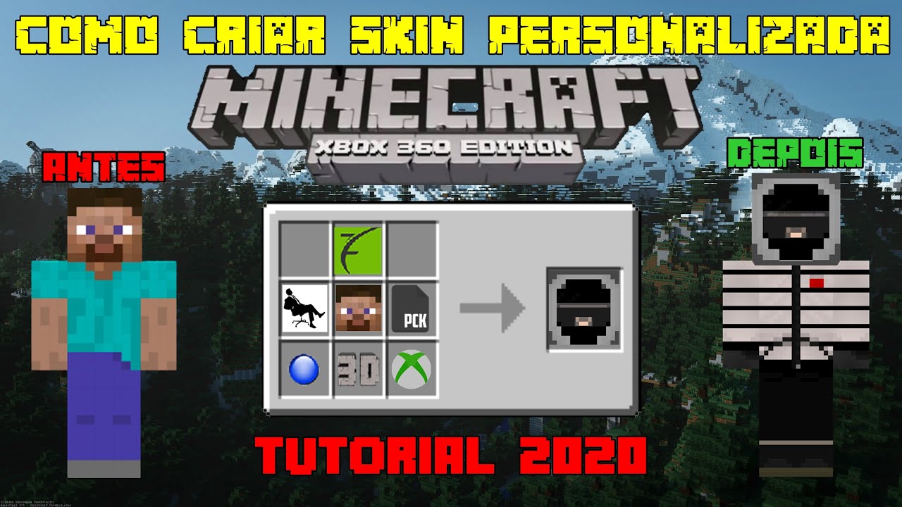 Minecraft - como mudar skin no minecraft xbox360 - Aprendendo a jogar ☜═㋡ 