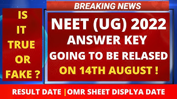NEET 2022 Answer key Date Released ! || NEET UG 2022 Latest news today || NEET 2022 latest update