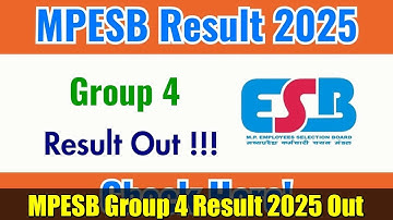 MPESB Group 4 Result 2025 Out | Direct Link, Cut Off, Merit List, Next Process