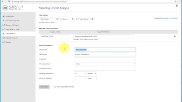 AQUARIUS Time-Series - Reporting Event Analysis