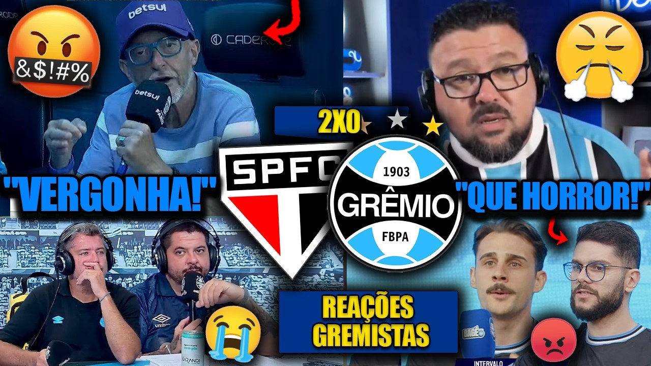 REAÇÕES dos GREMISTAS - SÃO PAULO 2x0 GRÊMIO - BRASILEIRÃO 2026 - REACT VAMOS RIR do FARID e BAGÉ!