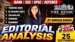 The Hindu Editorial Analysis | 25 Sep 2026 | Nimisha Bansal | Vocab, Grammar, Reading + Skimming