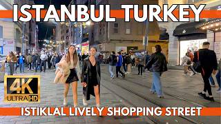 ISTANBUL TURKEY CITY CENTER 4K WALKING TOUR ISTIKLAL LIVELY SHOPPING STREET AT DECEMBER NIGHTS