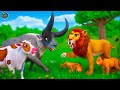 Animal kingdom battles giant buffalo vs lion family attack epic farm animals rescue compilation