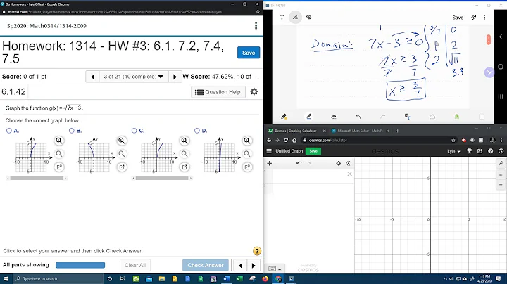 College Algebra - MyLab Math - HW#3: Question #3