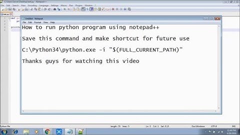 Running python script using notepad++
