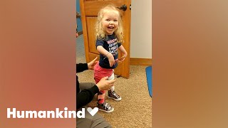Toddler takes first steps after multiple surgeries | Humankind