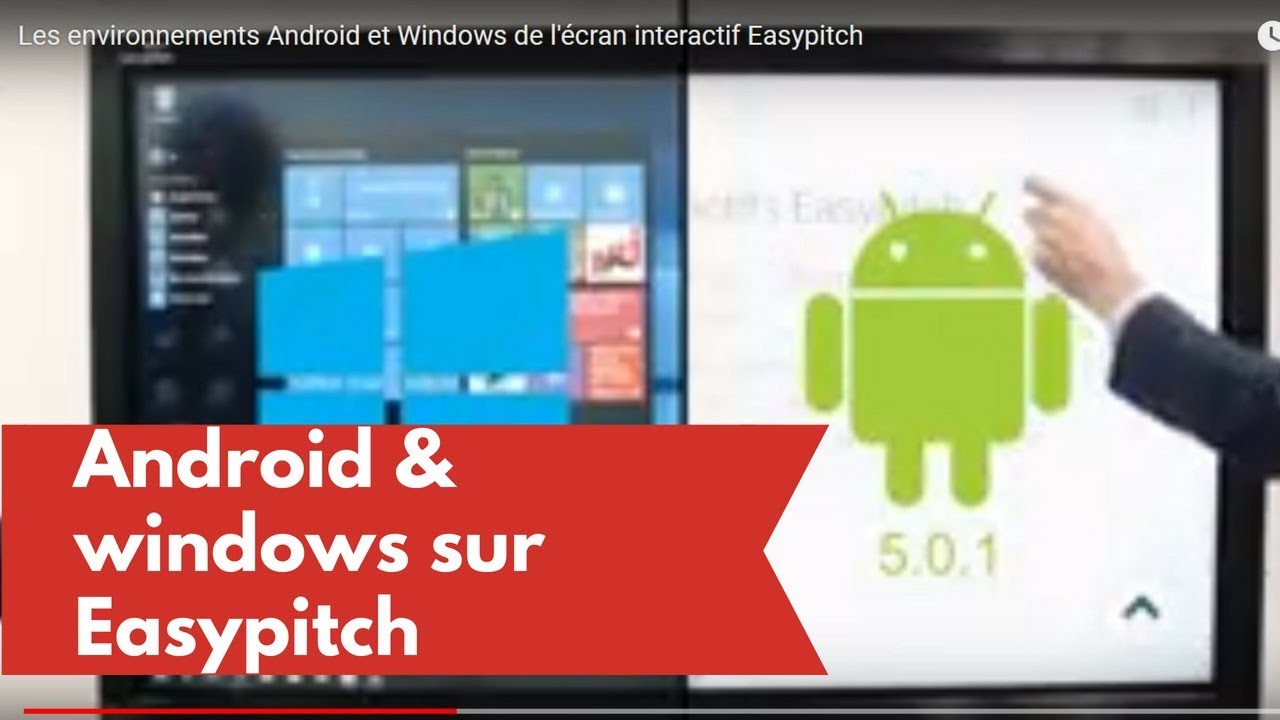 Les environnements Android et Windows de l'écran interactif Easypitch