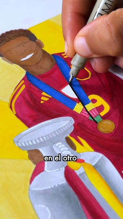 DÍA 4 dibujando al LAMINE YAMAL Campeón de la EURO 🏆🇪🇸🎨 - YouTube