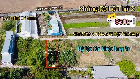 Đất Cần Giuộc , Long An Bán 99m2 Đất Thổ 2 Mặt Tiền Đường Xe Hơi Cách Đường Lương Văn Bào 20m