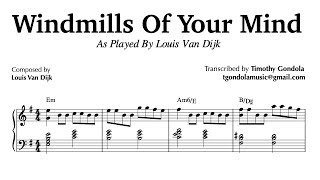 Louis Van Dijk Plays The Windmills Of Your Mind| Piano Transcription