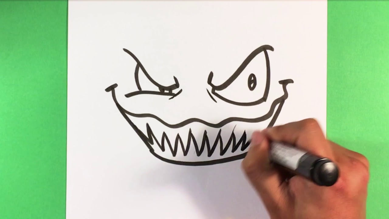how to draw an evil smile
