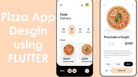 Pizza  delivery app UI using Flutter