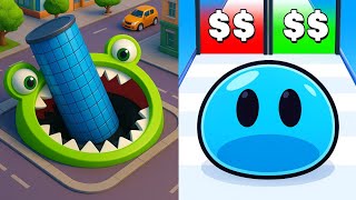 🕳️🟢🏃 Hole.io X Slime Run – Swallow & Run! 😱🔥 screenshot 1