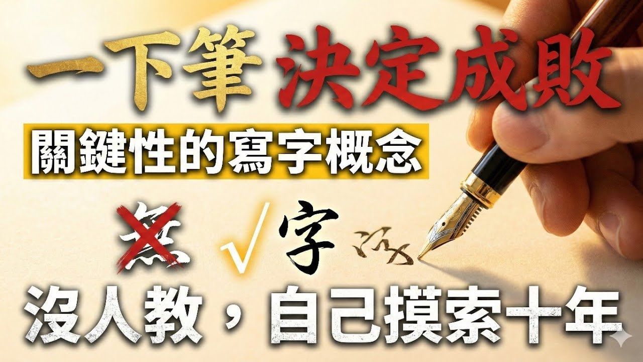 53-一下筆馬上決定字的成敗，關鍵性的寫字概念- 沒有老師教，你得自己摸索十年-第一筆該如何下筆-第一筆下筆的位置真的好重要-硬筆書法-寫好字的方法-寫字漂亮技巧