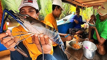 udang makan keroyokan sampai jackpot paling besar langsung masak sambal tomat di perahu.