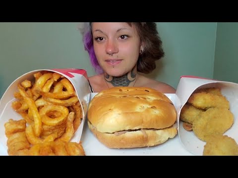 ASMR. Arby's Roast Beef & Cheddar. Curly Fries. Jalapeno Poppers