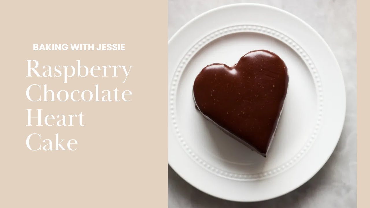 Raspberry Chocolate Heart Cake | Baking with Jessie