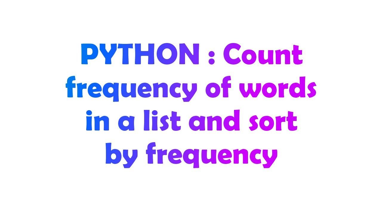 Python Counter Sort By Frequency