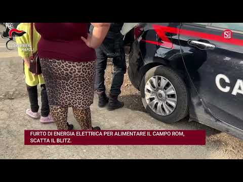 Video FURTO DI ENERGIA ELETTRICA PER ALIMENTARE IL CAMPO ROM, SCATTA IL BLITZ