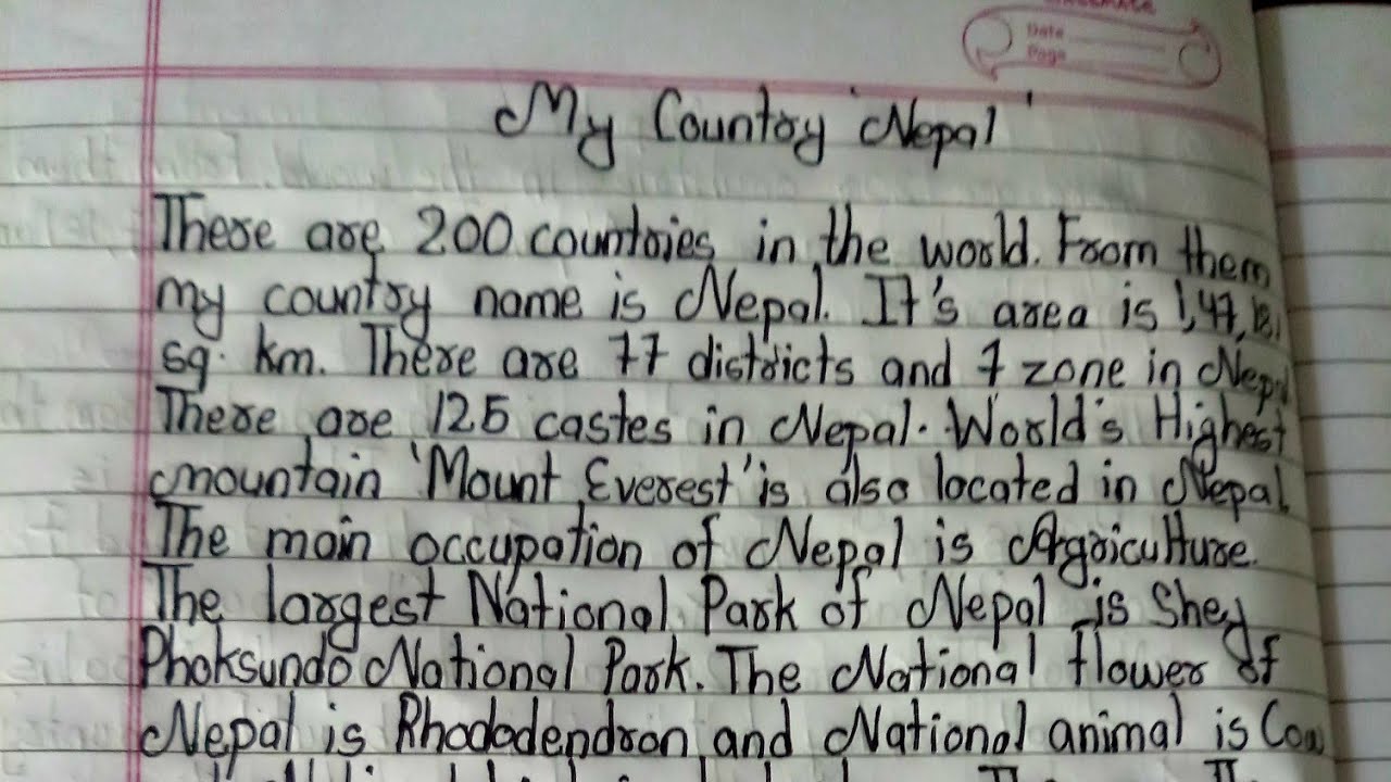 essay on the topic of my country nepal