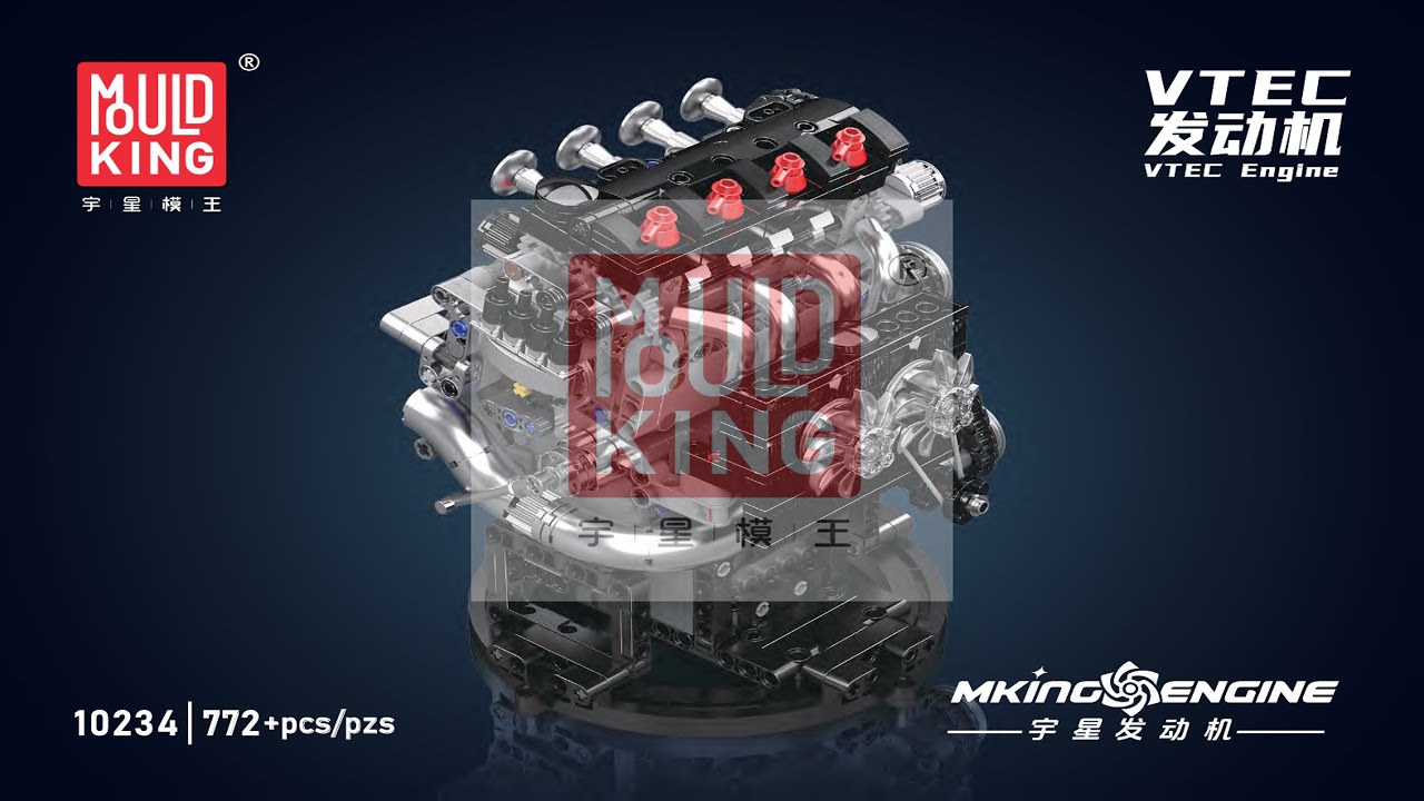 Mould King Instructions - VTEC Engine - 10234 - YouTube