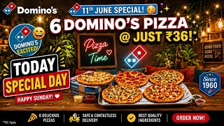 6 Domino's Pizza @ ₹36 😱 | Domino's Coupon Code Today | 10th June Special Offer 2026