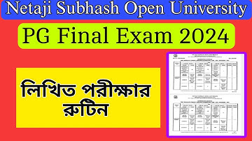 PG লিখিত পরীক্ষার রুটিন || pg exam date 2024 || nsou PG theory exam routine 2024 || PG Term end exam