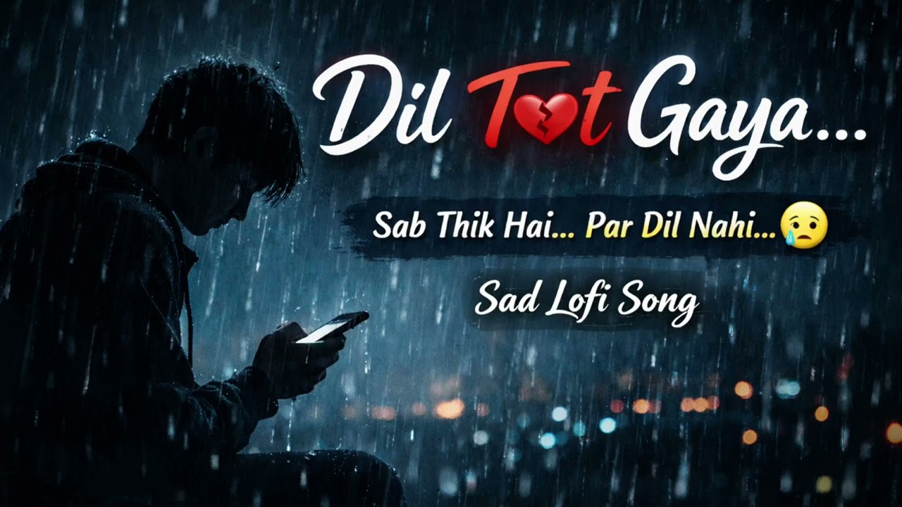Dil Toot Gaya💔 | Sad Hindi Lyrics Status | Emotional Breakup Song😢 #alone #lofi #sad #trending #love