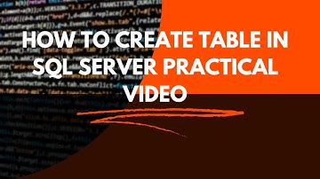 How to Create Table in SQL Server Management Studio - Urdu/ Hindi