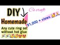 how to make ring set without wire/Homemade ring /Homemade cute ring set/diy rings set/Cs craft