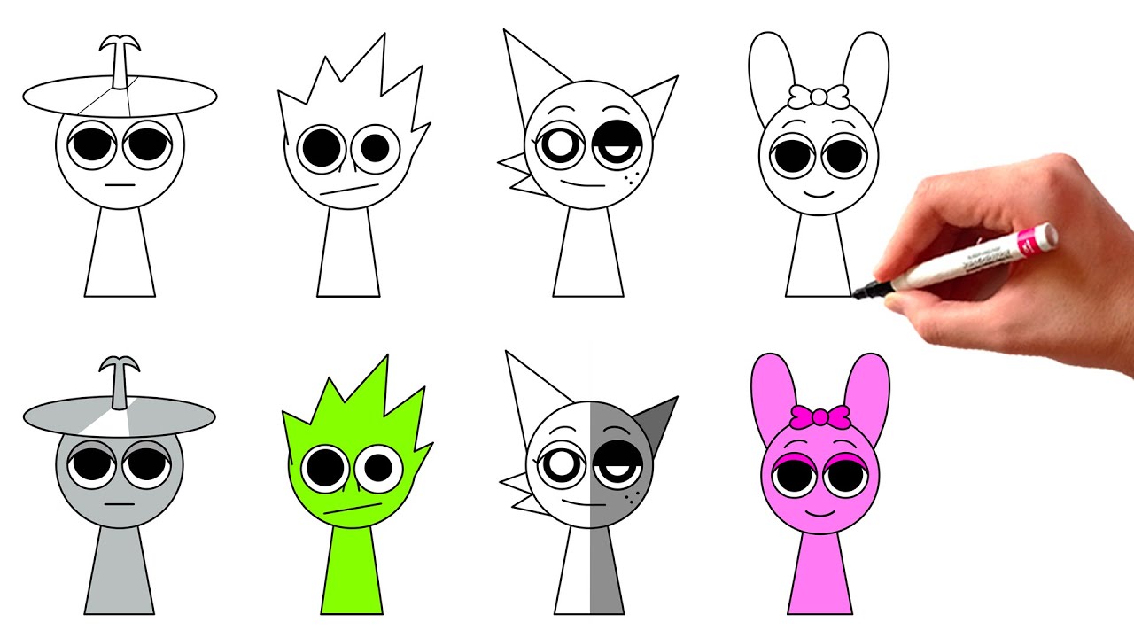 How to Draw Sprunki Characters from Incredibox - YouTube