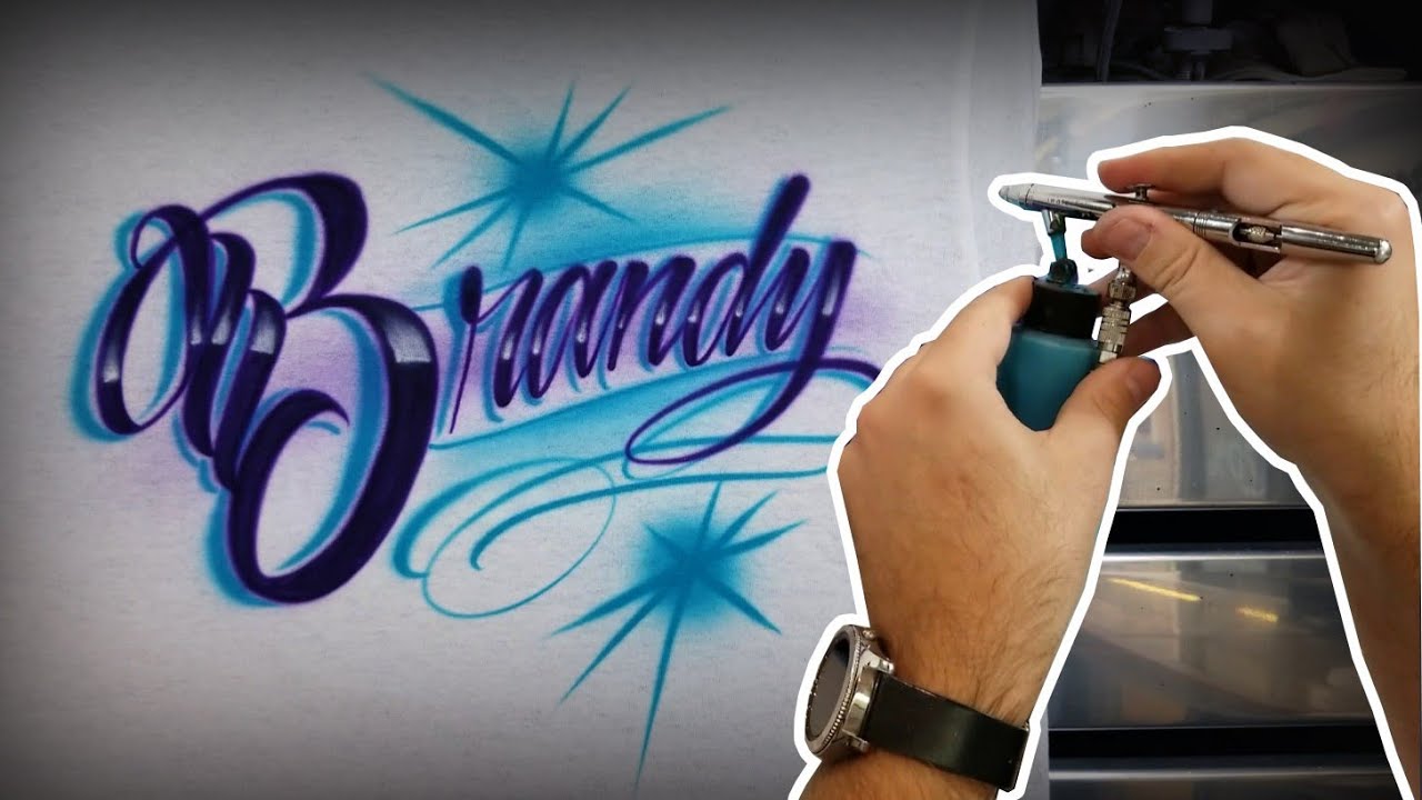  Airbrush  name design  cool tracing technique YouTube