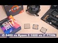 Самый дешёвый i5 Coffee Lake (i5 8400) vs Ryzen 5 1600 vs i7 7700k