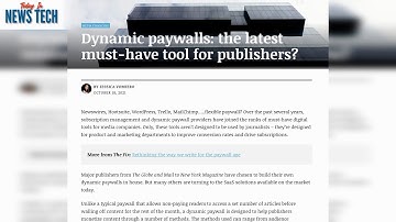 Dynamic Paywalls: A Model Designed for Publishers | Today in News Tech