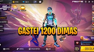 GASTEI 1200 DIAMANTES NO FREEFIRE PEGUEI PASSE E SKIN DA NOVA LOJA MISTERIOSA 🔥