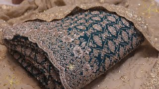 Arng-4372 The Cerulean Blue Premium Designer Saree With Veilgeorgettecrystalszari Embroidery