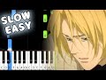 BANANA FISH ED2 - RED - Survive Said The Prophet - SLOW EASY Piano Tutorial [animelovemen]