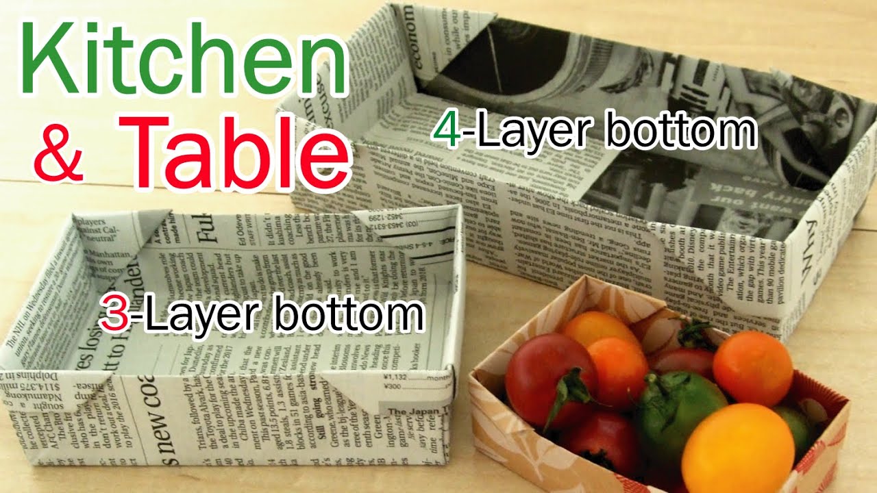 新聞紙 チラシでゴミ箱 厚底スリム Disposable Newspaper Box Youtube