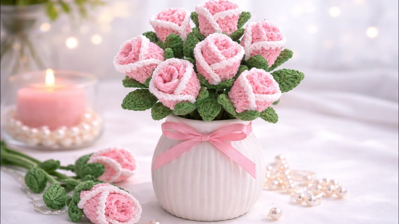 👀🌸✨️ I Made the Cutest Keychain from Leftover Yarn!