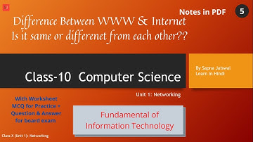 Class X Difference between Internet and WWW(Fundamental of Information Technology)-BySapna